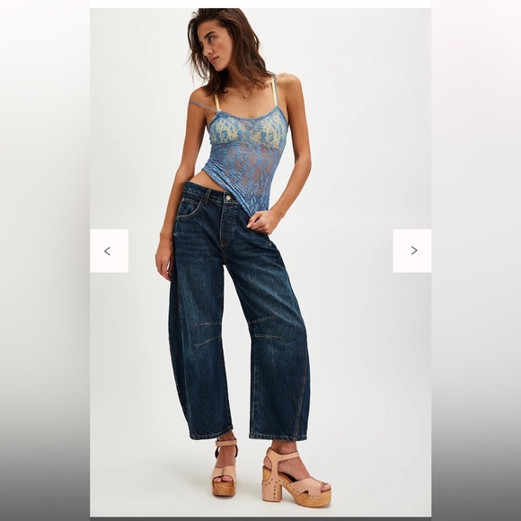 NWT We The Free Good Luck Mid Rise Barrel Jeans Free People - Picture 1 of 16
